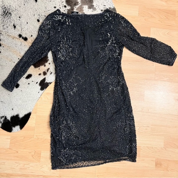 PISARRO NIGHTS Beaded V-Neck‎ Cocktail Dress Size 12 NWOT - Picture 10 of 12